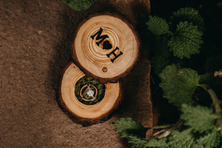 Wedding Lyon Farmette Heather & Monica Custom Wood Burn Ring Box